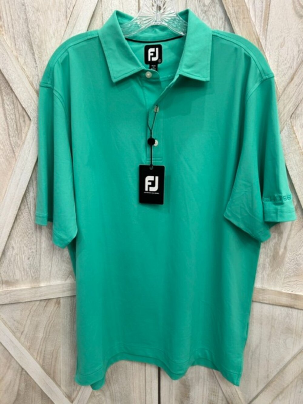 Footjoy Polo Large NWT Green Performance Golf Polo Mens Aqua Teal
